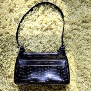 Crazy Horse By Liz Claiborne Black Croc Purse